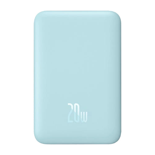 Baseus Magnetic Mini - Batterie externe magnétique 10 000 mAh 20 W (bleu) : caméra du téléphone laissée dégagée