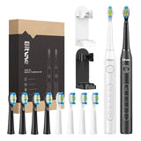 Bitvae D2 - Duo de brosses à dents soniques avec 8 têtes (blanche et noire) : coffret Bitvae D2 avec brosses blanche et noire