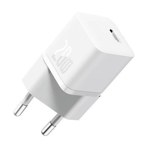Baseus GaN5 - Chargeur secteur mini USB-C 20 W (blanc) : technologie GaN dans un mini boîtier