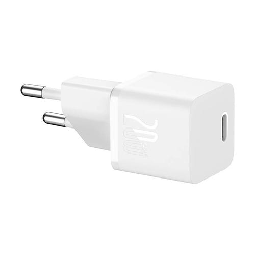 Baseus GaN5 - Chargeur secteur mini USB-C 20 W (blanc) : bascule en charge d'entretien nocturne
