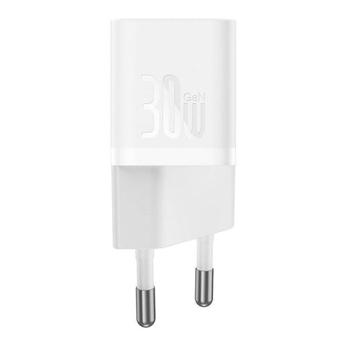 Baseus GaN5 - Chargeur secteur mini USB-C 30 W (blanc) : charge à 57 % en 30 minutes