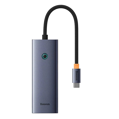 Baseus UltraJoy - Hub USB-C 5-en-1 HDMI 4K, 3 USB 3.0, PD 100 W (gris) : hub USB-C Baseus UltraJoy 5-en-1 gris