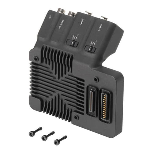DJI Ronin 4D - Plaque d'extension SDI, XLR et timecode : plaque montée sur la caméra Ronin 4D