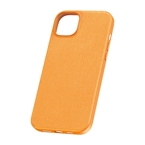 Baseus Fauxther - Coque en cuir PU pour iPhone 15 Pro Max (orange) : grain du cuir PU en détail
