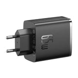 Baseus OS-Cube Pro - Chargeur secteur GaN5 65 W, 2 USB-C et 1 USB-A (noir) : dimensions compactes du bloc de charge