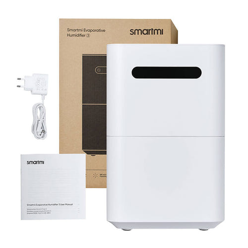 Smartmi Evaporative Humidifier 3 - Humidificateur à évaporation 5 L (blanc) : écran LED d'affichage du taux d'humidité