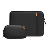 Tomtoc Defender-A13 - Housse 14 pouces et trousse à accessoires (noir) : housse et trousse noires côte à côte
