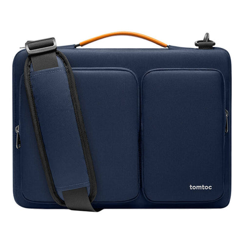 Tomtoc Defender-A42 - Sacoche pour ordinateur portable 14 pouces (bleu marine) : sacoche bleu marine fermée