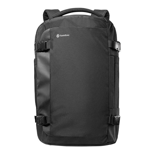 Tomtoc Navigator-T66 - Sac à dos de voyage 40 L pour ordinateur 17 pouces (noir) : sac à dos de voyage noir de trois quarts