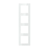 Avatto N-TS10-Frame-W4 - Cadre quadruple pour interrupteurs (blanc) : cadre quadruple blanc vu de face