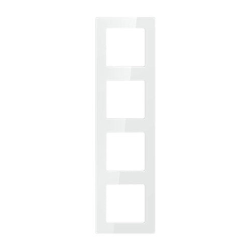 Avatto N-TS10-Frame-W4 - Cadre quadruple pour interrupteurs (blanc) : cadre quadruple blanc vu de face