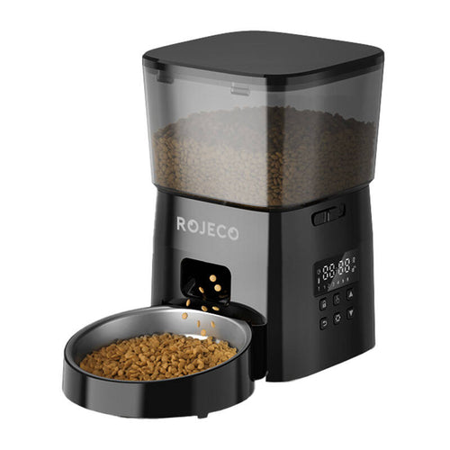 Rojeco RWSQ-02 - Distributeur automatique de croquettes 2 L à boutons : distributeur de croquettes vu de face