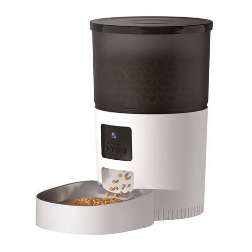 Rojeco RWSQ-06 - Distributeur de croquettes 3 L Wi-Fi avec caméra 720p : réservoir transparent de 3 litres