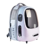 PetKit Breezy 2.0 - Sac à dos de transport ventilé pour chat et petit chien (rose) : sac à dos rose fermé de trois quarts