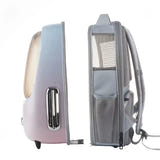 PetKit Breezy 2.0 - Sac à dos de transport ventilé pour chat et petit chien (rose) : éclairage intérieur du sac