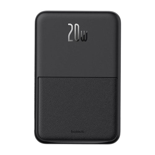 Baseus MagPro - Batterie externe magnétique 5000 mAh 20 W avec support (noir) : port USB-C de la batterie