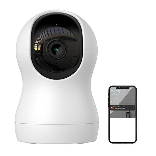 Gosund IPC2 - Caméra de surveillance intérieure Wi-Fi motorisée 2K (blanc) : objectif et diodes infrarouges