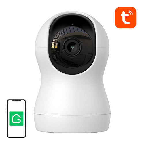 Gosund IPC2 - Caméra de surveillance intérieure Wi-Fi motorisée 2K (blanc) : caméra de surveillance blanche vue de face