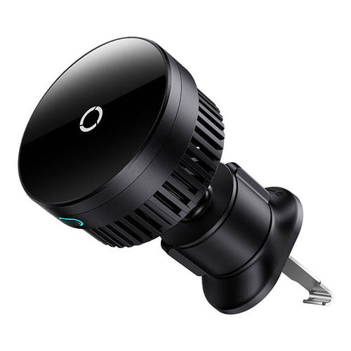 Baseus MagPro - Support voiture magnétique à charge sans fil 15 W (noir) : téléphone posé sur le support aimanté