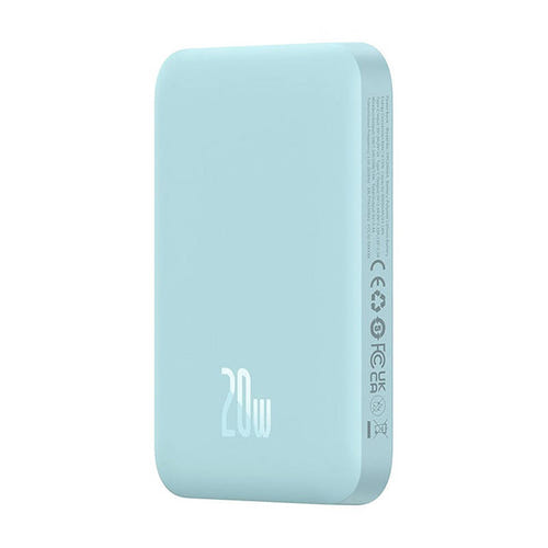 Baseus Magnetic Mini - Batterie externe magnétique 6000 mAh 20 W (bleue) : port USB-C et témoin lumineux