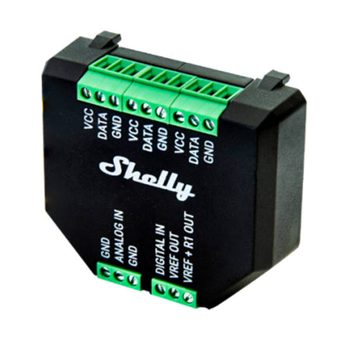 Shelly Plus Add-on - Adaptateur de capteurs pour modules Shelly Plus : bornier de raccordement des capteurs