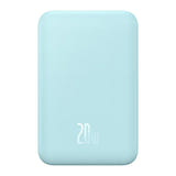 Baseus - Batterie externe magnétique 5000 mAh, charge sans fil 15 W (bleue) : batterie externe magnétique Baseus bleue 5000 mAh