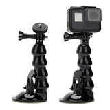 Telesin GP-SUC-006 - Support voiture à ventouse pour caméra et smartphone (noir) : bras articulé et adaptateur 1/4 de pouce