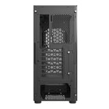 darkFlash DK360 - Boîtier PC moyenne tour en verre trempé (noir) : intérieur du châssis et emplacements de ventilateurs