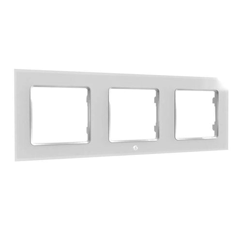 Shelly - Cadre triple pour interrupteurs muraux (blanc) : cadre triple Shelly blanc pour trois interrupteurs muraux