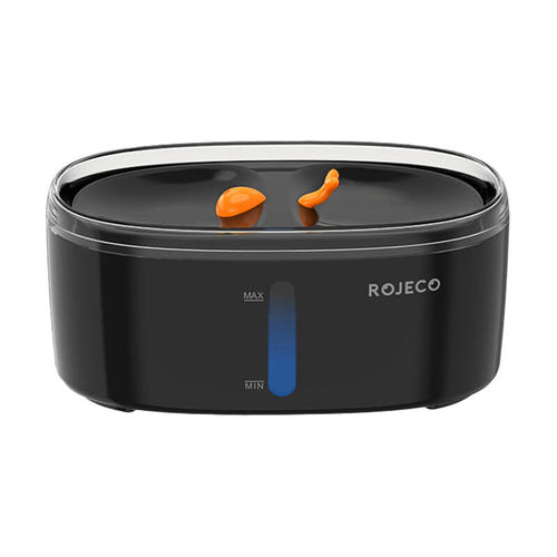Rojeco RYSJ-09 - Fontaine à eau pour chien et chat 2,5 L (noire) : double bol et réservoir transparent de la fontaine