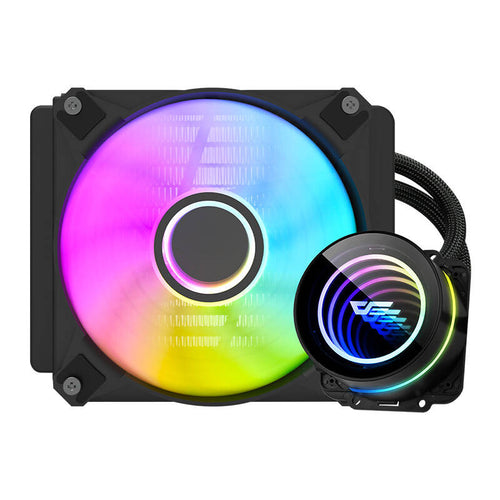 darkFlash DX120 V2.6 - Watercooling AIO 120 mm ARGB (noir) : watercooling darkFlash DX120 V2.6 noir avec son radiateur