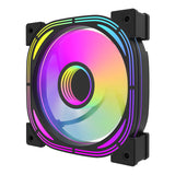 darkFlash INF24 - Kit de 3 ventilateurs PC ARGB 120 mm (noir) : ventilateur INF24 vu de face
