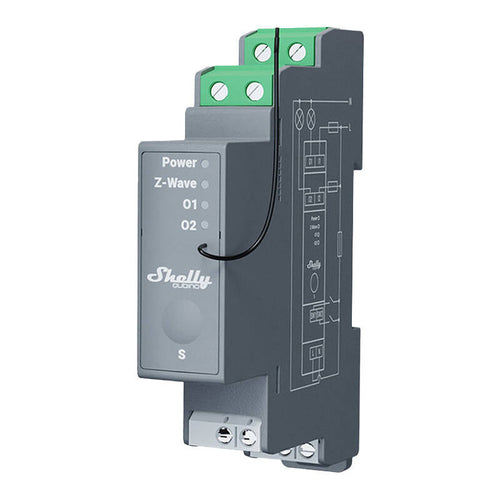 Shelly Qubino Pro 2 - Relais Z-Wave 2 canaux sur rail DIN : relais Shelly Qubino Pro 2 pour rail DIN