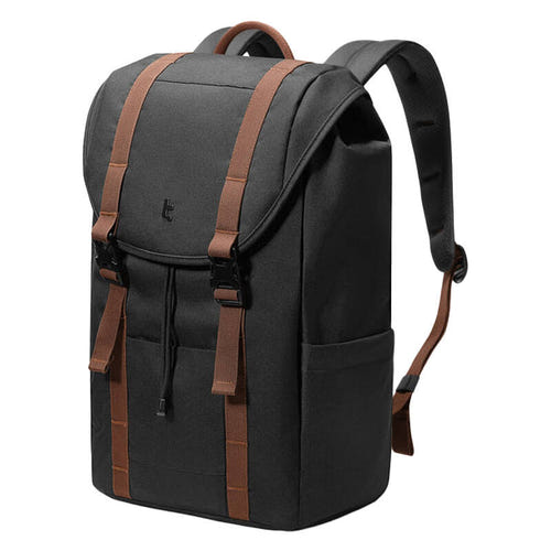 Tomtoc VintPack-TA1 - Sac à dos 22 L pour portable 15,6 pouces (noir) : compartiment matelassé pour ordinateur portable
