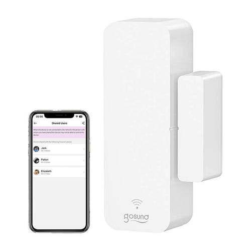 Gosund ST18 - Capteur d'ouverture ZigBee pour porte et fenêtre : capteur ST18 posé sur une fenêtre