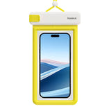 Baseus DeepDive - Pochette étanche IPX8 pour smartphone (blanche) : fermeture zippée de la pochette DeepDive