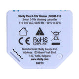 Shelly Plus 0-10V - Variateur d'éclairage Wi-Fi et Bluetooth : module installé dans une boîte d'encastrement