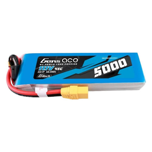 Gens ace G-Tech 5000 mAh 11,1 V 45C - Batterie LiPo 3S1P (XT90) : batterie LiPo Gens ace G-Tech 5000 mAh vue d'ensemble