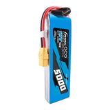 Gens ace G-Tech 5000 mAh 11,1 V 45C - Batterie LiPo 3S1P (XT90) : pack vu de profil, 160 x 45 x 26 mm