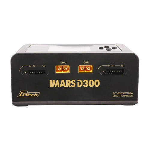 Gens ace IMARS D300 - Chargeur RC double voie 300 W AC (noir) : écran LCD IPS de 2,4 pouces du chargeur