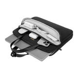 Tomtoc Versatile-A12 - Sacoche pour ordinateur 14 pouces (noire) : sangles de fixation sur une poignée de valise