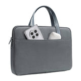 Tomtoc Versatile-A11 - Sacoche pour ordinateur 14 pouces (grise) : compartiment avant et petites poches