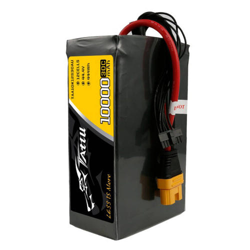 Tattu 10000 mAh 44,4 V 30C - Batterie LiPo 12S1P (AS150U) : batterie LiPo Tattu 10000 mAh 12S vue d'ensemble