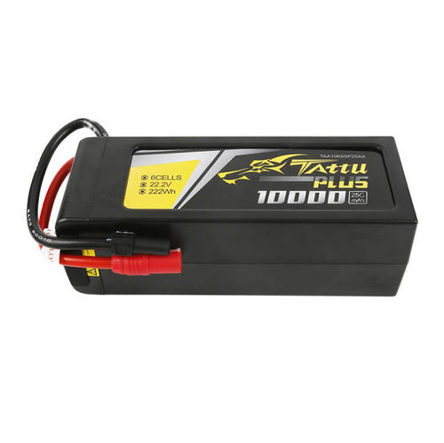 Tattu Plus 10000 mAh 22,2 V 25C - Batterie LiPo 6S1P (AS150 et XT150) : batterie LiPo Tattu Plus 10000 mAh 6S vue d'ensemble