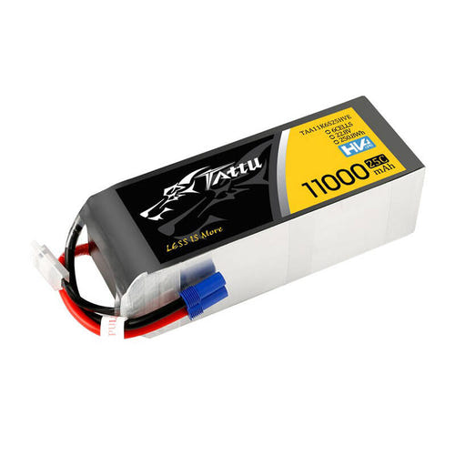 Tattu 11000 mAh 22,8 V HV 25C - Batterie LiPo 6S1P (EC5) : batterie LiPo HV Tattu 11000 mAh 6S vue d'ensemble