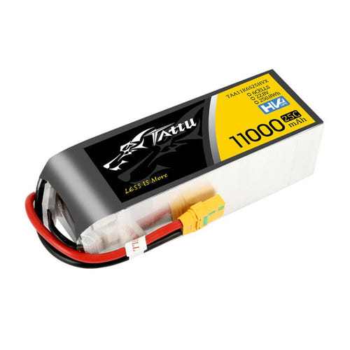Tattu 11000 mAh 22,8 V HV 25C - Batterie LiPo 6S1P (XT90-S) : batterie LiPo HV Tattu 11000 mAh à prise XT90-S