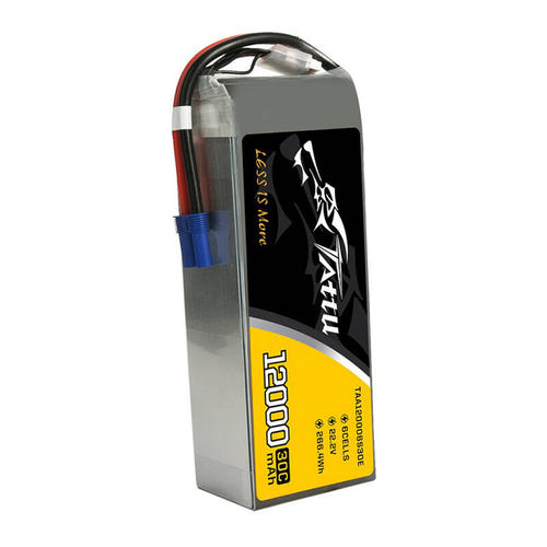 Tattu 12000 mAh 22,2 V 30C - Batterie LiPo UAV 6S1P (EC5) : prise EC5 et connecteur d'équilibrage JST-XHR