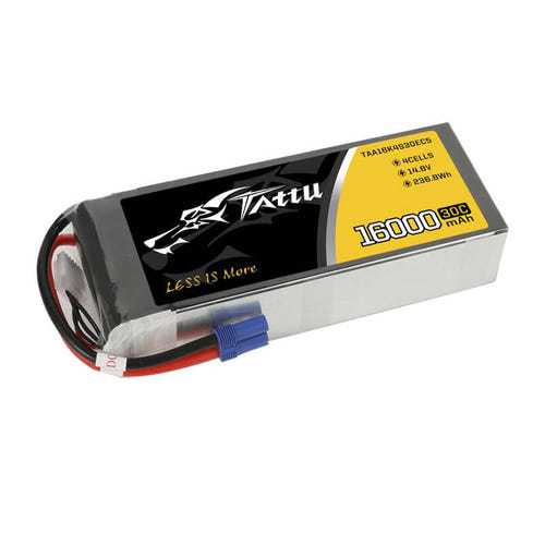 Tattu 16000 mAh 14,8 V 30C - Batterie LiPo 4S1P (EC5) : batterie LiPo Tattu 16000 mAh 4S vue d'ensemble