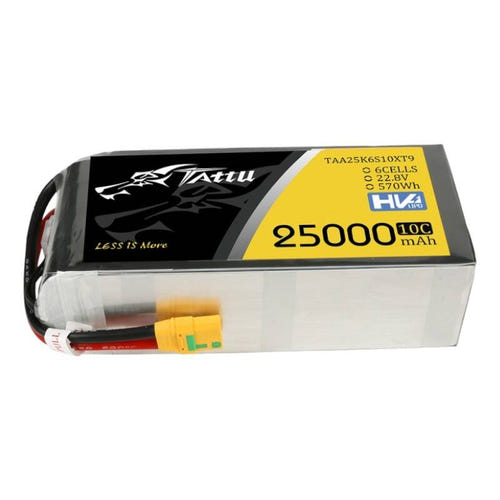 Tattu 25000 mAh 22,8 V 10C - Batterie LiPo 6S1P (XT90-S) : étiquette 25000 mAh 22,8 V 10C du pack 6S1P