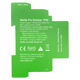 Shelly Pro Dimmer 1 - Variateur connecté rail DIN 1 canal : boîtier de 94 x 19 x 69 mm vu de face